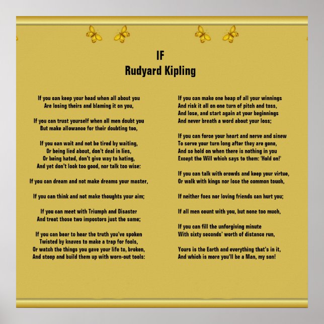 Affiche Si par Rudyard Kipling (Devant)