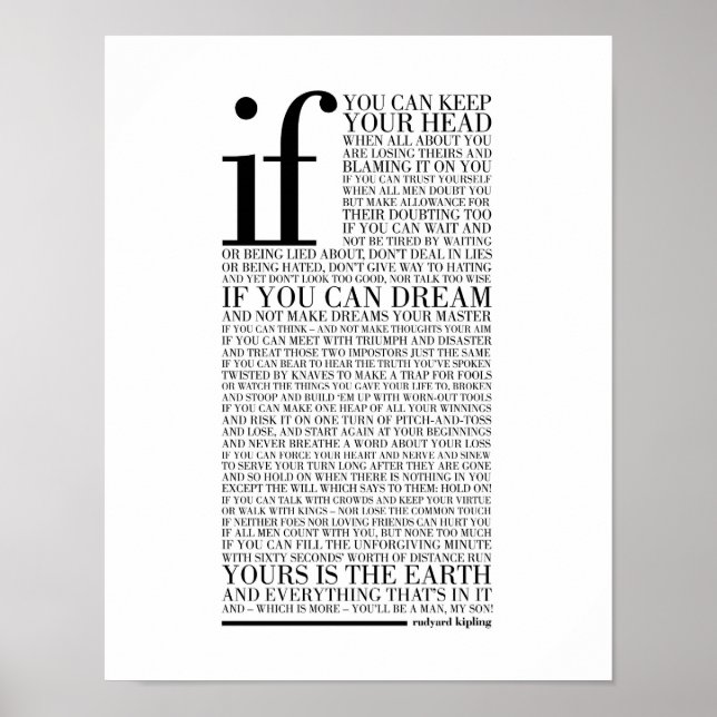Affiche Si par Rudyard Kipling (Devant)