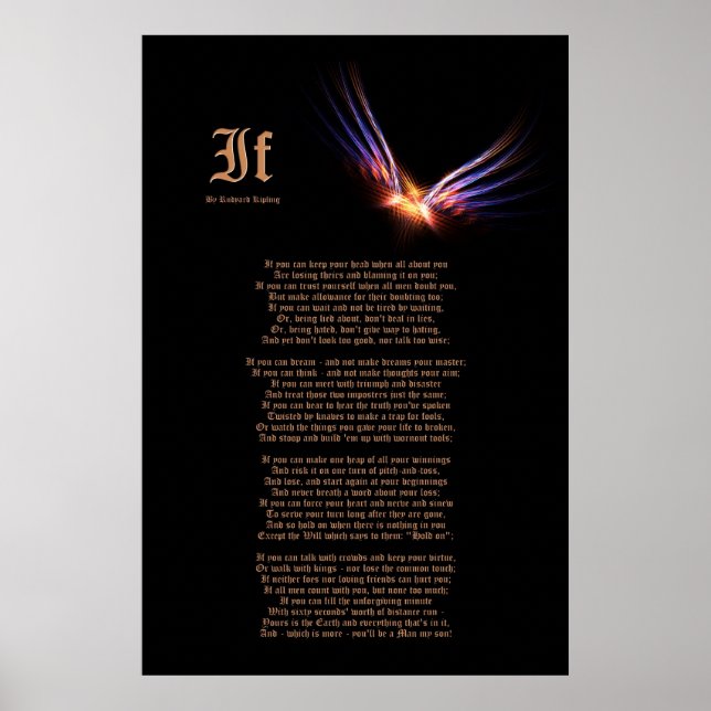 Affiche Si par Rudyard Kipling avec Phoenix Firebird Impri (Devant)