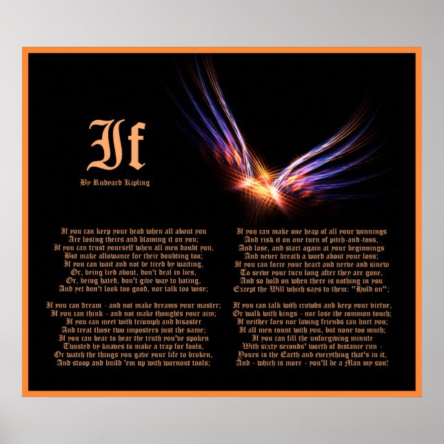Affiche Si par Rudyard Kipling avec Phoenix Firebird Impri (Devant)