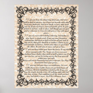 Affiche SI poème de inspiration pour des jeunes femmes et