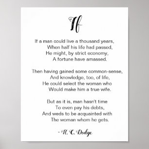 Affiche Si Poème de Reginald H. C. Dodge