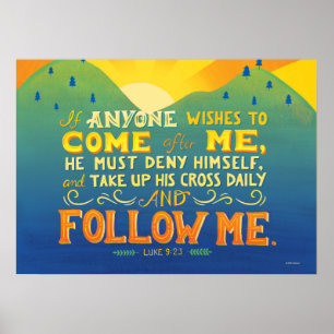 Affiche Si quelqu'un veut venir après moi