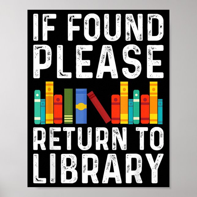 Affiche Si trouvé, veuillez retourner à la bibliothèque Ca (Devant)