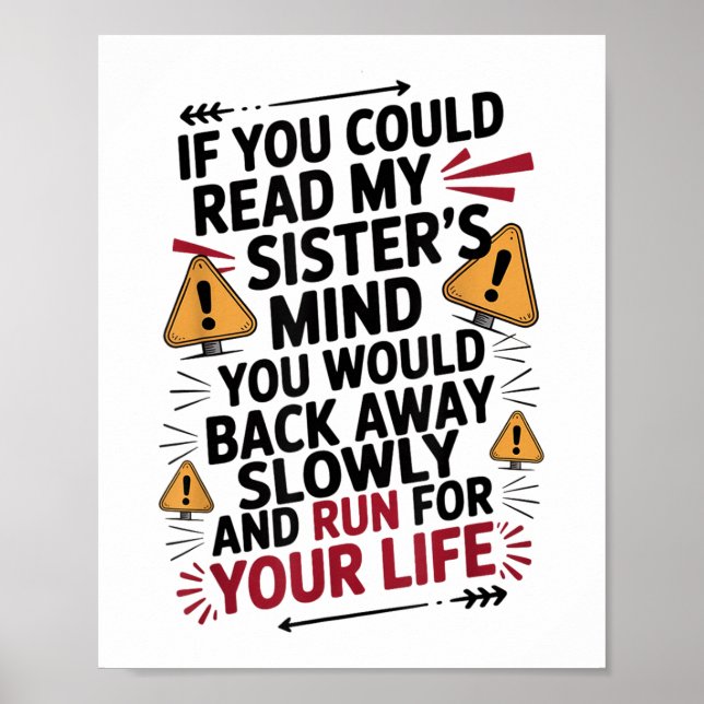 Affiche Si Tu Pouvais Lire Mon Esprit Soeurs, Tu Reviendra (Devant)