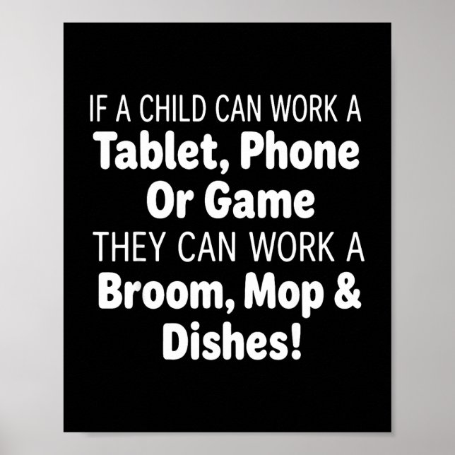 Affiche Si un enfant peut utiliser une tablette téléphone  (Devant)