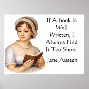 Affiche Si un livre est bien écrit, . Jane Austen
