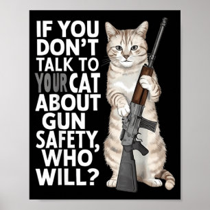Affiche Si vous ne parlez pas à votre chat de la sécurité