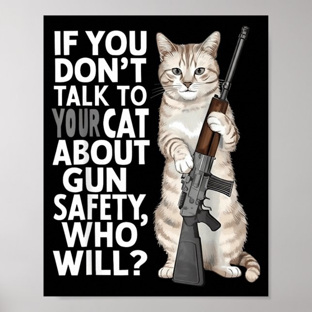 Affiche Si vous ne parlez pas à votre chat de la sécurité  (Devant)