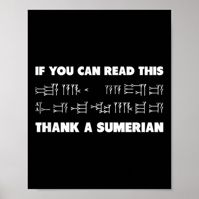 Affiche Si Vous Pouvez Lire Ce Sumérien Cuneiform Archaeol (Devant)