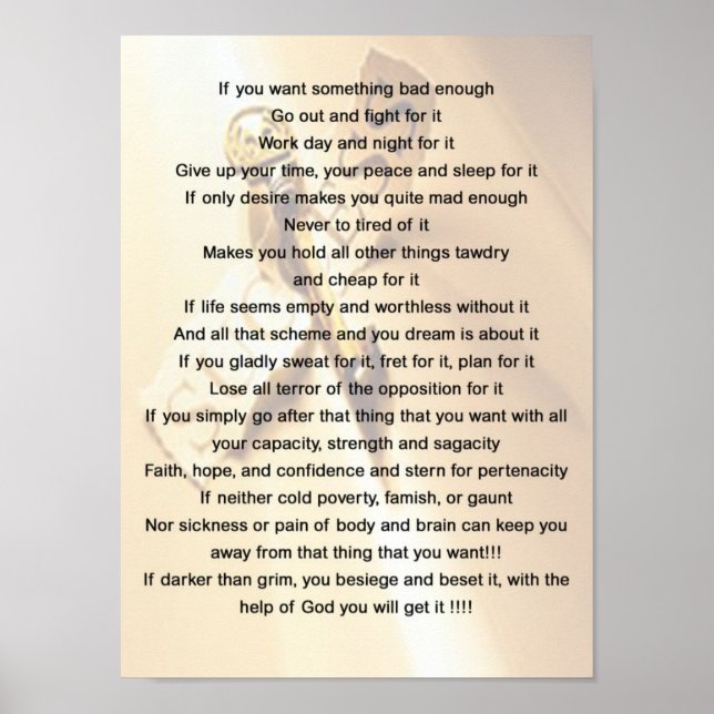 Affiche Si vous voulez quelque chose de mauvais - Motivati (Devant)