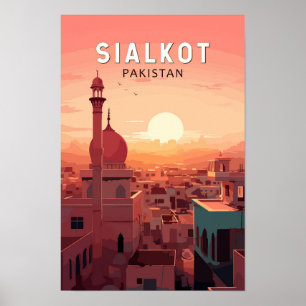Affiche Sialkot Pakistan Voyage Art Vintage
