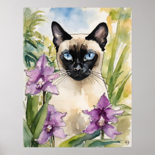 Affiche Siamese Chat - Art Chat Imprimer