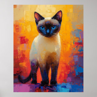 Affiche Siamese in Colorstorm - Expressive Impressionist C