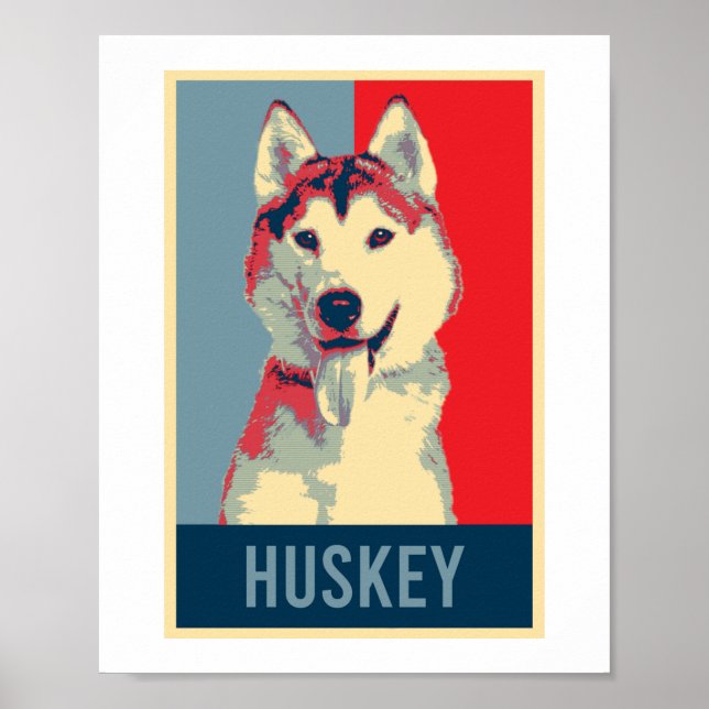 Affiche Sibérie Husky Chien Portrait Pop Art (Devant)