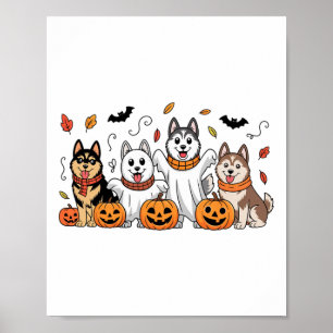 Affiche Sibérie Husky Ghost Automne Automne Thanksgiving H