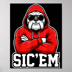 Affiche Sic'em Bulldogs Graphique Hommes Femmes Enfant Gar