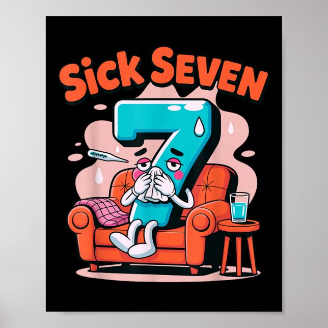 Affiche Sick Seven 67 Costume de jeu de mots drôle Humour  (Devant)