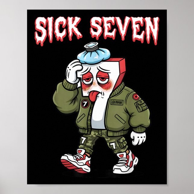Affiche Sick Seven 67 Meme Funny Gen Alpha Slang Brainrot  (Devant)