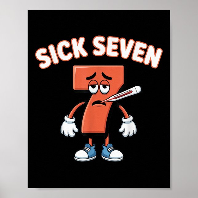 Affiche Sick Seven Meme Tee Six Seven Fun Wordplay _4  (Devant)