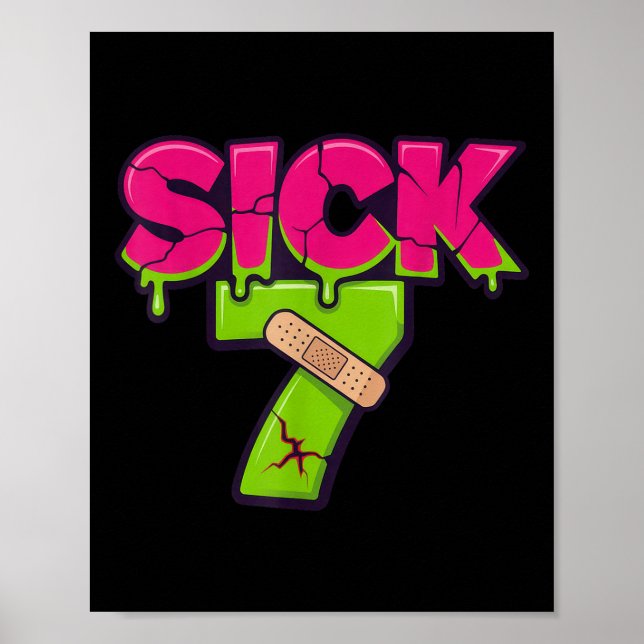 Affiche Sick Seven Meme Tee Six Seven Fun Wordplay Drip  (Devant)