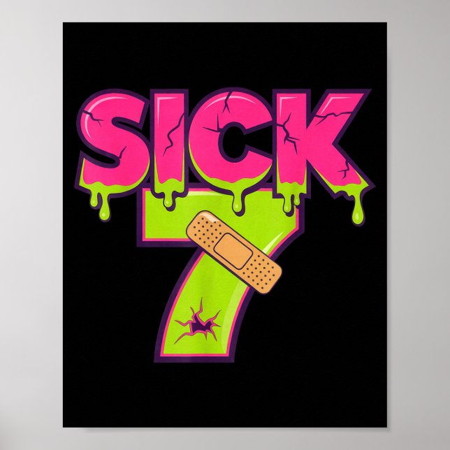 Affiche Sick Seven Meme Tee Six Seven Fun Wordplay Drip  (Devant)