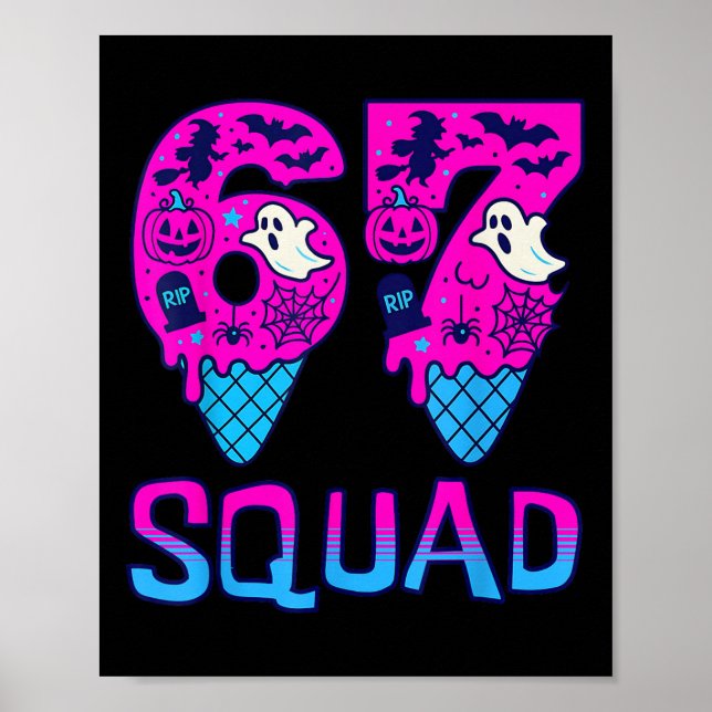 Affiche Sick Seven Meme Tee Six Seven Funny 67 Halloween S (Devant)
