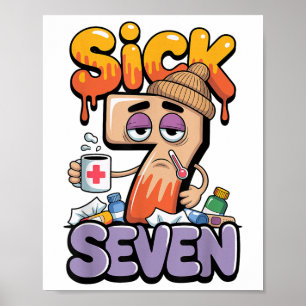 Affiche Sick Seven Six Seven 6 7 Drôle 67 Argot Gen Alpha