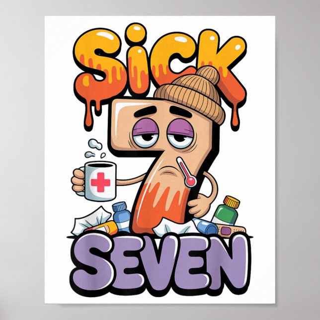 Affiche Sick Seven Six Seven 6 7 Funny 67 Gen Alpha Slang  (Devant)