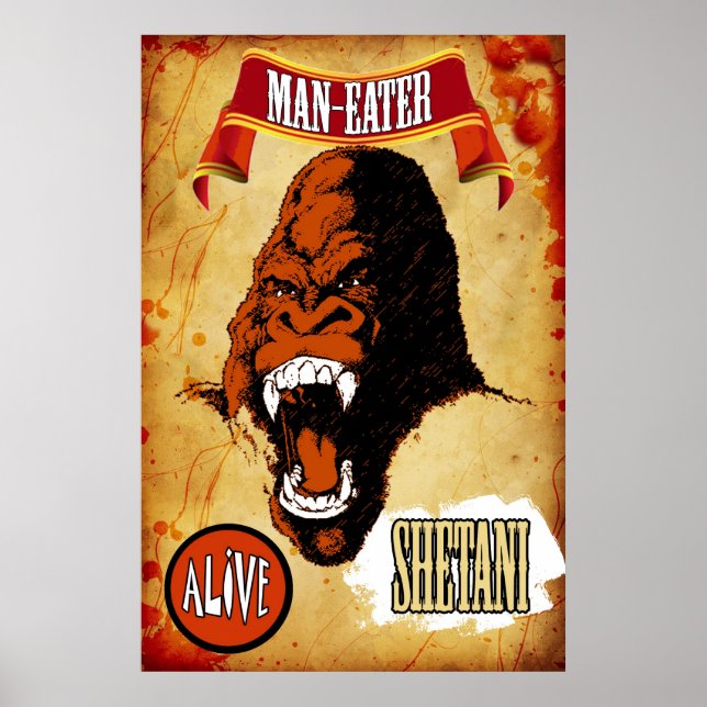Affiche Sideshow Art - Shetani l'homme manger Gorilla (Devant)