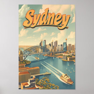 Affiche Sidney Australie célèbre Vintage voyage Place
