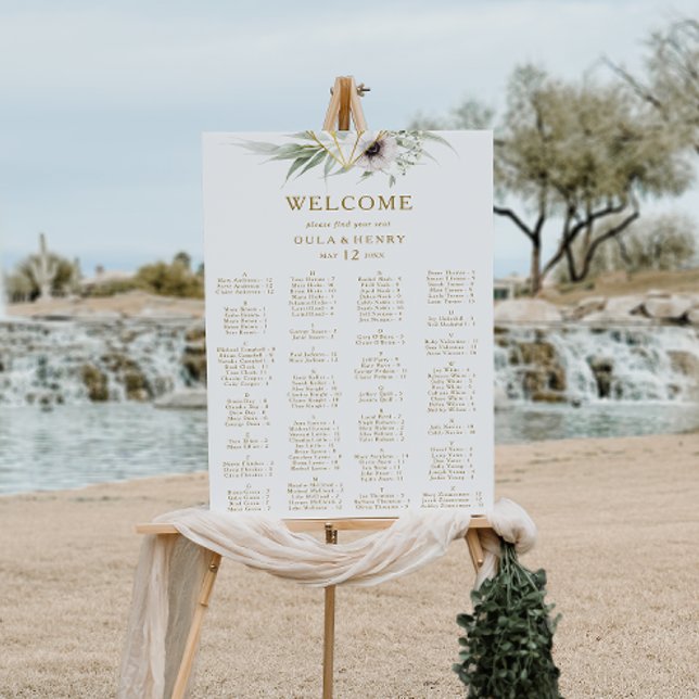 Affiche Siège Alphabétique Géométrique Or Eucalyptus (Créateur téléchargé)