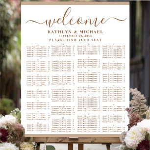 Affiche Siège Alphabétique Mariage moderne Dusty Beige