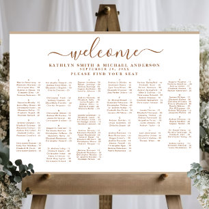 Affiche Siège Alphabétique Mariage moderne Dusty Beige