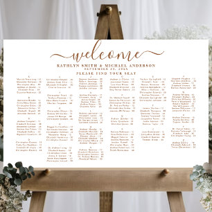 Affiche Siège Alphabétique Mariage moderne Dusty Beige