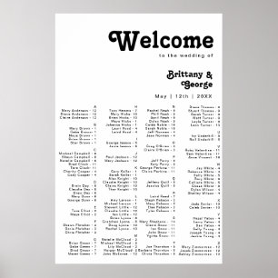Affiche Siège Alphabétique Moderne Rétro