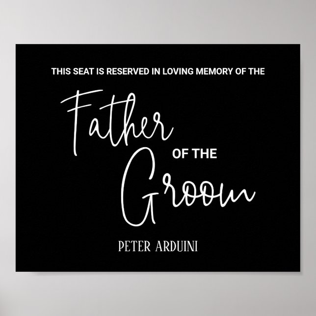 Affiche Siège commémoratif du père du marié Mariage (Devant)