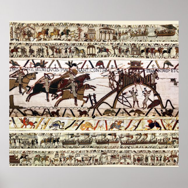 AFFICHE SIÈGE DE LA TAPISSERIE DE BAYEUX DE DINAN, ATTAQUE (Devant)