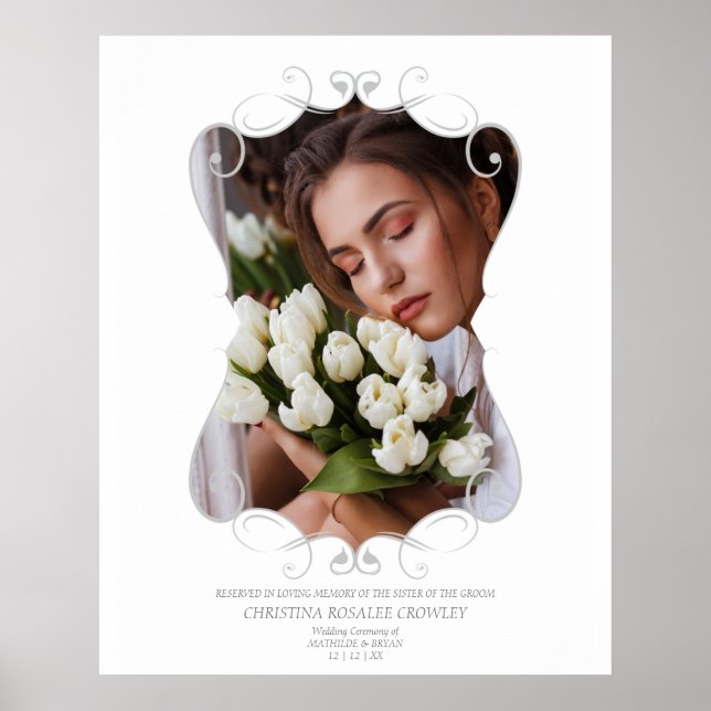 Affiche Siège de mariage réservé ornemental Hommage à une  (Devant)
