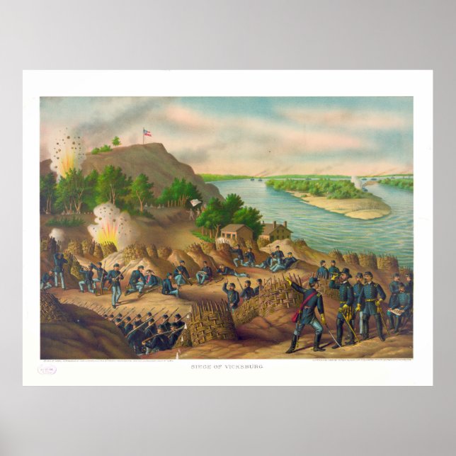 Affiche Siège de Vicksburg 13 15 17 Corps Gén US Grant  (Devant)