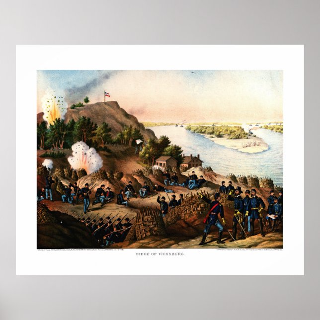 Affiche Siège de Vicksburg Ulysses S. Grant 1888 (Devant)