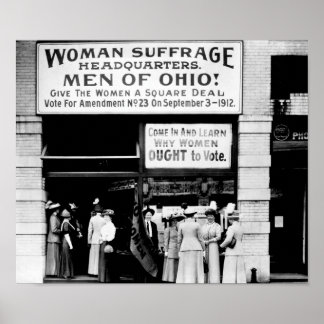 Affiche Siège du Suffrage féminin - Cleveland 1912