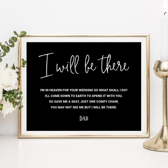 Affiche Siège mémorial de mariage nom Black I Will Be Ther (Créateur téléchargé)