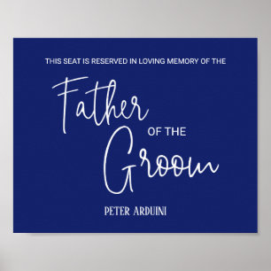 Affiche Siège Mémorial du Père du Marié Mariage Bleu