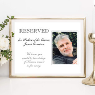 Affiche Siège réservé à la mémoire du père du marié pour l