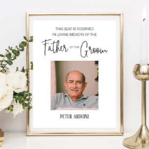 Affiche Siège réservé au père du marié Mémorial de mariage