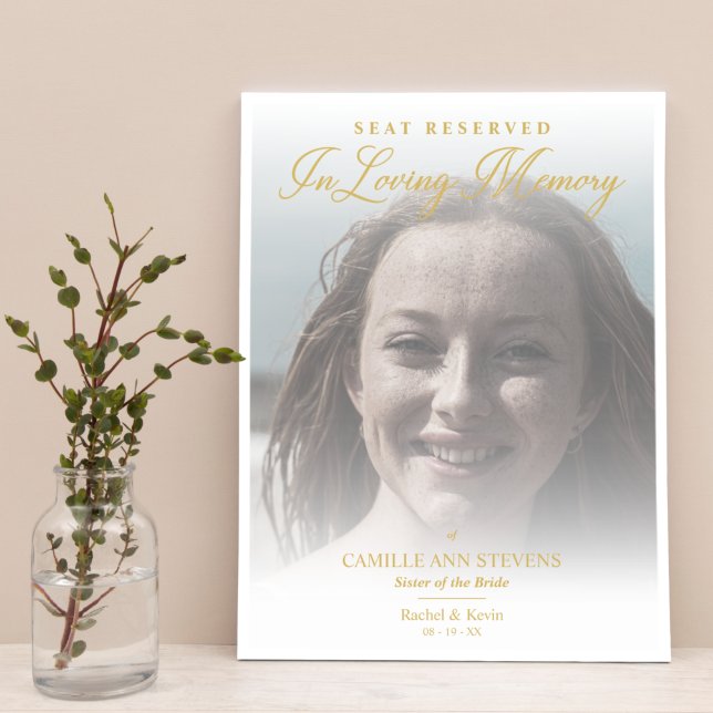 Affiche Siège Réservé Mariage d'Or Souvenir Affectueux Déf (Créateur téléchargé)