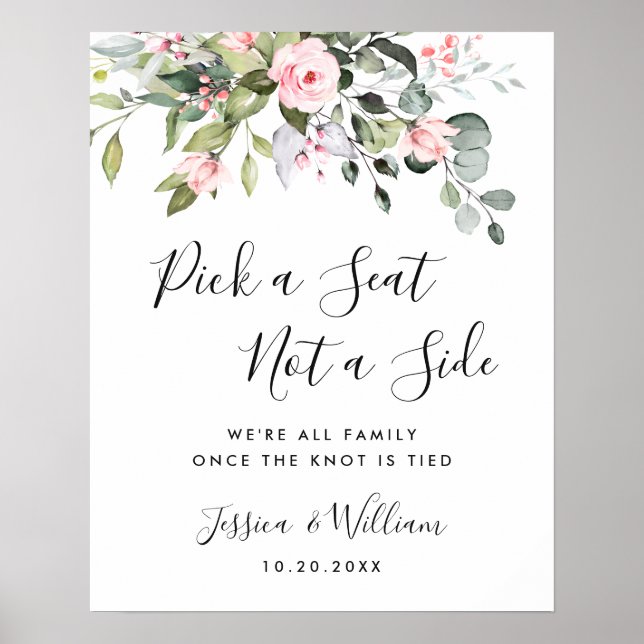 Affiche Sièges de cérémonie de mariage élégant Eucalyptus (Devant)