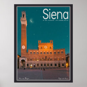 Affiche Sienne - Nuit Palazzo Pubblico