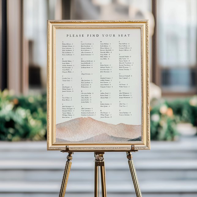 Affiche Sierra Dusk | Alphabetical Wedding Seating Chart (Créateur téléchargé)